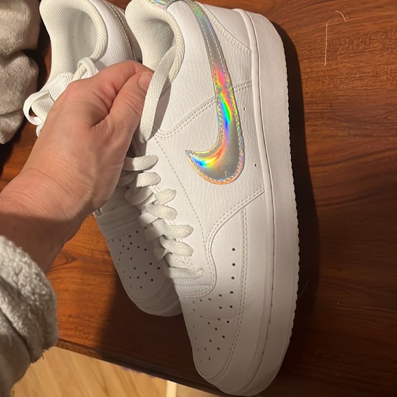 Nike Court Vision white with iridescent. Size 9.5 women’s - Picture 4 of 7